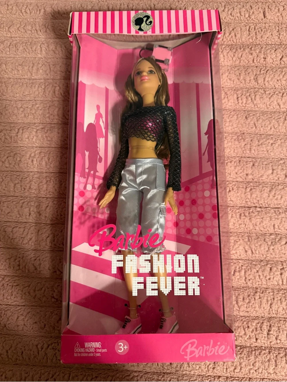Barbie Fashion Fever Doll Black Top Silver Capris Pink Sneakers K8417 NRFB Rare